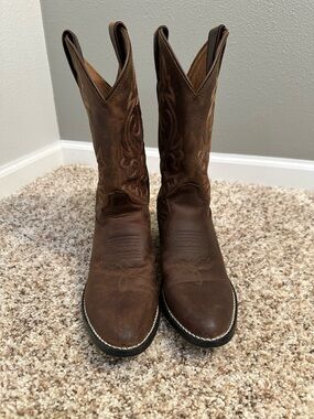 Kids Brown Western Leather Cowboy Boots